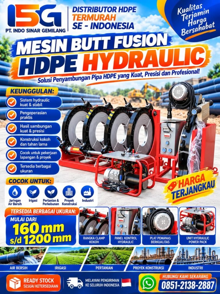 Poster Mesin Butt Fusion HDPE Hydraulic PT. Indo Sinar Gemilang