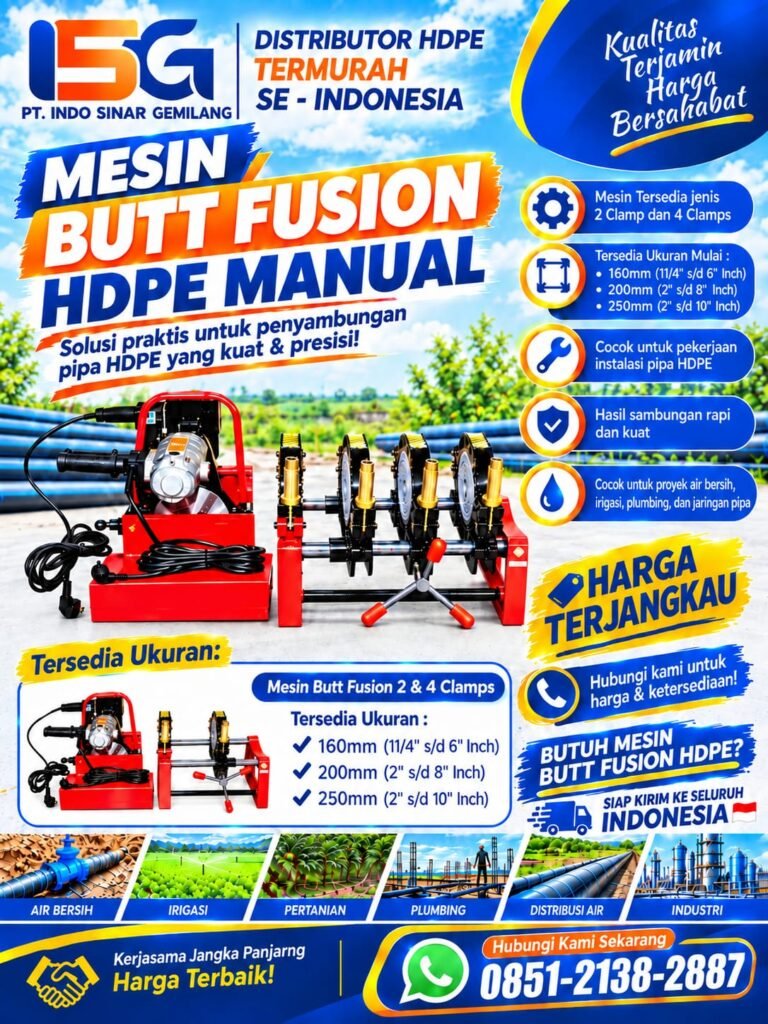 Poster Mesin Butt Fusion HDPE Manual PT. Indo Sinar Gemilang